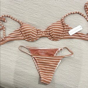 Striped Brown Bikini